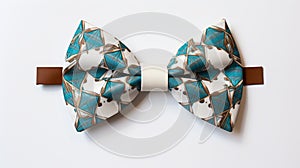 Turquoise Bow Tie With Geometric Pattern - Unique Martin Luther King Jr. Day Gift