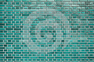 Turquoise brick wall background pattern
