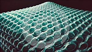 Turquoise Bubble Wrap Texture Under Side Lighting