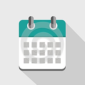 Turquoise calendar icon business