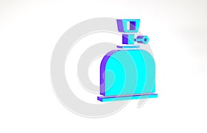 Turquoise Camping gas stove icon isolated on white background. Portable gas burner. Hiking, camping equipment