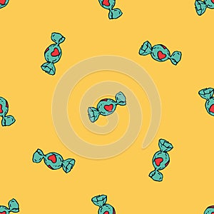 Turquoise Candy Seamless Pattern