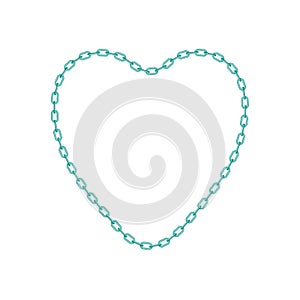 Turquoise chain in shape of heart