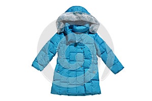 Turquoise childrens padded coat photo