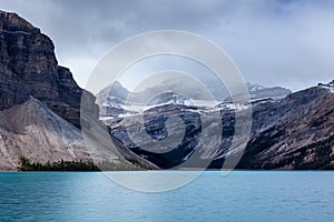 Turquoise-Colored Bow Lake in Banff National Park