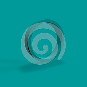 Turquoise colored 3D circle or ring photo