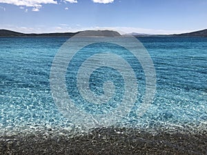 Turquoise colored Water of salda lake