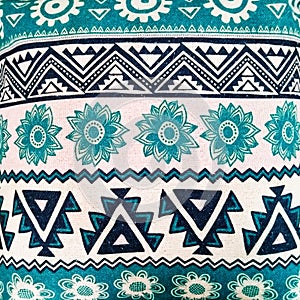 Turquoise colour of Bohemian pattern