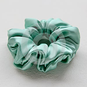 Silk Scrunchy isolated on white. Flat lay Hairdressing tools and accessoriesas Color Hair Scrunchies, Elastic Hair Bands, Bobble