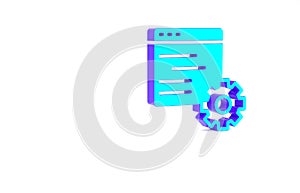 Turquoise Computer api interface icon isolated on white background. Application programming interface API technology