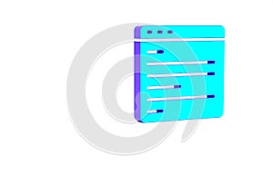 Turquoise Computer api interface icon isolated on white background. Application programming interface API technology