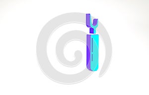 Turquoise Cutter tool icon isolated on white background. Sewing knife with blade. Minimalism concept. 3d illustration 3D