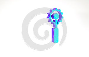 Turquoise Cutter tool icon isolated on white background. Sewing knife with blade. Minimalism concept. 3d illustration 3D