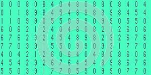 Turquoise cyberspace texture. Numeric binary creative surface. Numeral tech design backdrop. Abstract display digit pattern.
