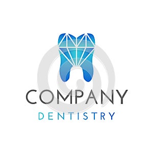 Turquoise Dental or Dentistry Logo with Diamond Shape