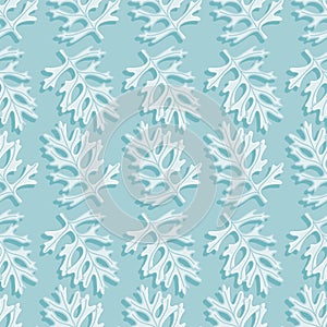 Turquoise Dusty Miller Seamless Vector Pattern