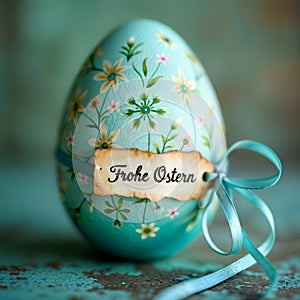 Turquoise Easter Egg: Unique Spring Decor, generative ai