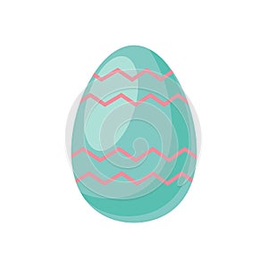 Turquoise Easter egg isolated on a white background