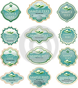 Turquoise eco labels