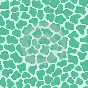 Turquoise giraffe skin texture seamless pattern vector. Funny hand-drawn animal texture monochrome endless texture