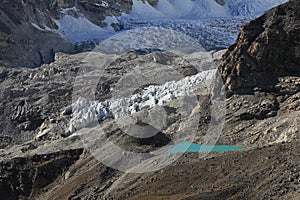 Turquoise glacier lake