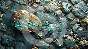 Turquoise Glow Decorative Stone Sculpture - Canvas Artwork for Home Decor and Interior Design InspirÃ¢â¬Â¦ photo