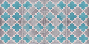 Turquoise gray grey traditional modern moroccan motif tiles wallpaper texture background - Square vintage retro concrete stone