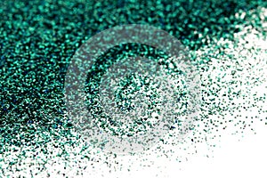 Turquoise Green Blue Sparkle Glitter background. Holiday, Christmas, Valentines, Beauty and Nails abstract texture