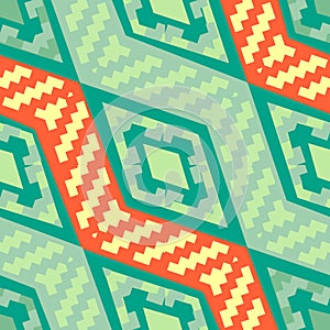 Turquoise green diagonal african geometric pattern