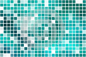 Turquoise green occasional opacity mosaic over white photo
