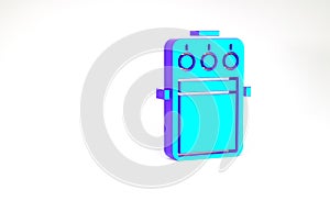 Turquoise Guitar pedal icon isolated on white background. Musical equipment. Minimalism concept. 3d illustration 3D