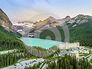 Turquoise Louise Lake in Banff National Park, Alberta, Canada