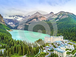 Turquoise Louise Lake in Banff National Park, Alberta, Canada