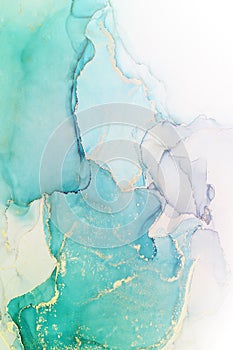 Turquoise marble and gold abstract background texture. Turquoise marbling with natural luxury style lines of marble and gold