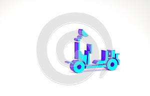 Turquoise Mars rover icon isolated on white background. Space rover. Moonwalker sign. Apparatus for studying planets