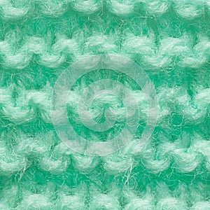 Turquoise, mint color knitted fabric seamless pattern for borderless fill