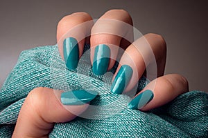 Turquoise nails manicure