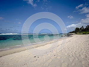 Turquoise ocean water at Riambel beach, Mauritius