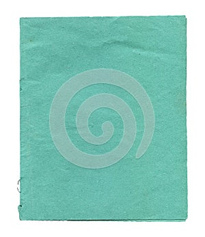 Turquoise old exercise book cover