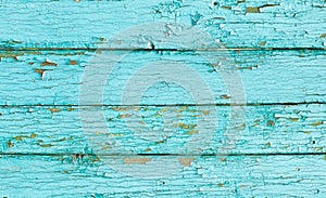 Turquoise old wooden panels background