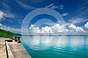 Turquoise paradise sea on the Koh Chang island, Thailand.