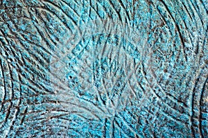 Turquoise patinated bronze texture photo
