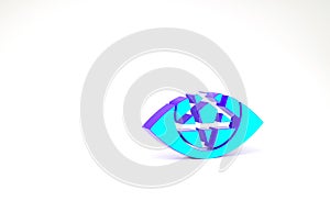 Turquoise Pentagram icon isolated on white background. Magic occult star symbol. Minimalism concept. 3d illustration 3D