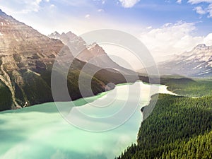 Turquoise Peyto Lake in Banff National Park, Alberta, Canada