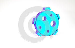 Turquoise Planet icon isolated on white background. Minimalism concept. 3d illustration 3D render