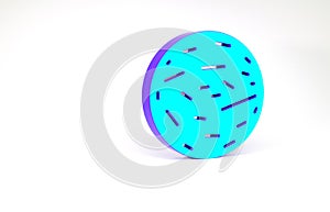 Turquoise Planet Venus icon isolated on white background. Minimalism concept. 3d illustration 3D render