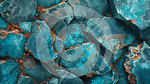 Turquoise raw crystals, natural stones background