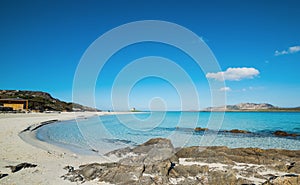 Turquoise sea in La Pelosa beach