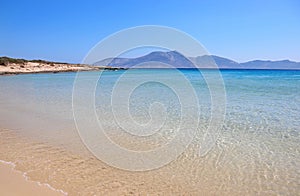 Turquoise sea landscape of Pori beach Ano Koufonisi island Greece photo