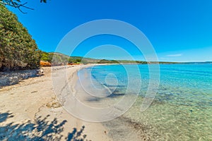 Turquoise sea in Lazzaretto beach in Alghero